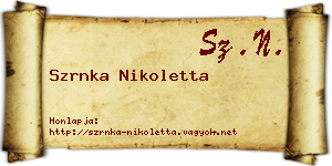 Szrnka Nikoletta névjegykártya